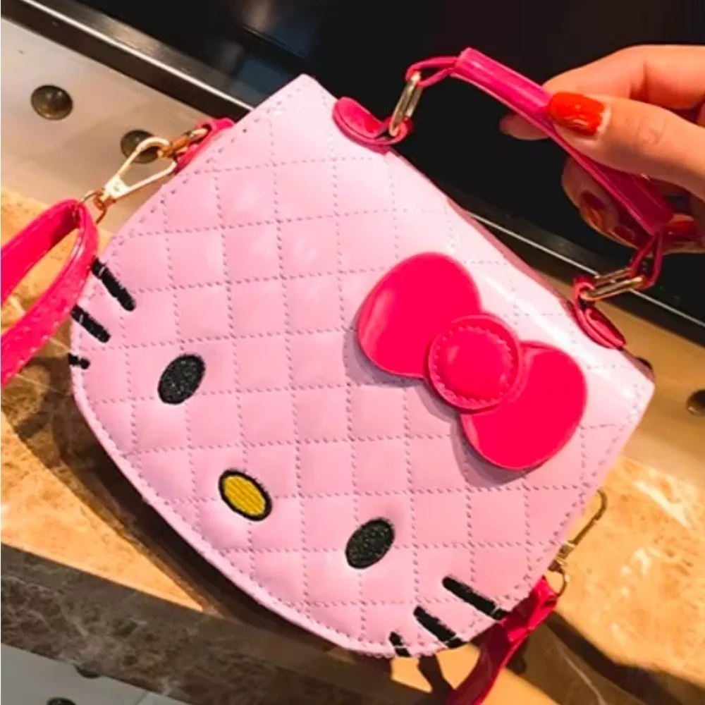 Hello Kitty Cutie Quilted Pink and White Crossbody Mini Bag 💕